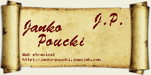 Janko Poučki vizit kartica